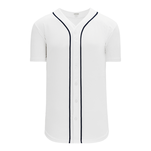 Athletic Knit Full Button Baseball Jersey with Braided Trim (BA5500)